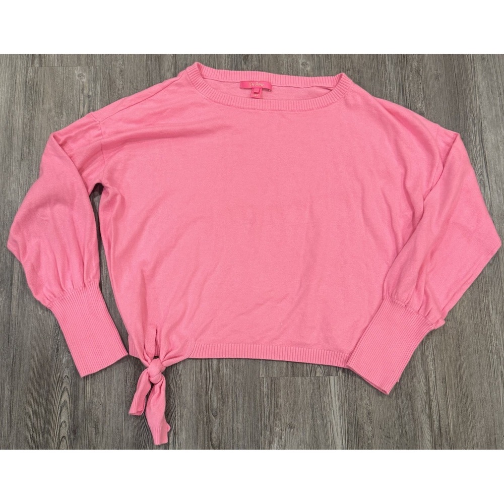 Lilly Pulitzer Nariah Sweater Womens Size XL Pink Shandy Long Sleeve Side Tie